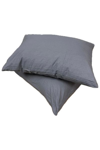 Clasy Ranforce 100% bumbac 2 bucăți husă de pernă simplă albastru antracit