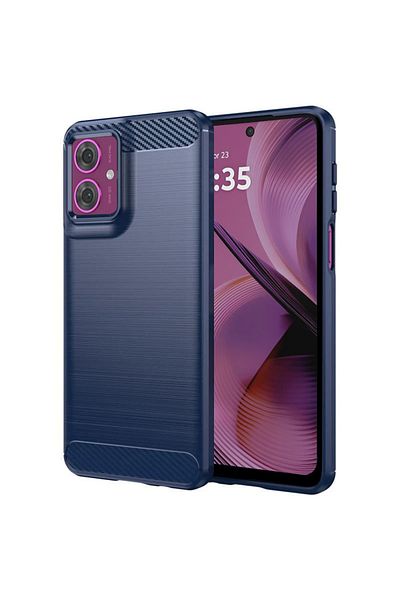 Techsuit Husă Motorola Moto G55 - Silicon Carbon - Albastră