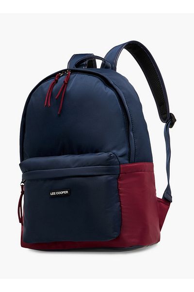 Lee Cooper Lee Cooper Colourblock Backpack with Adjustable Shoulder Straps and Zip Closure - 15x30x40 cm