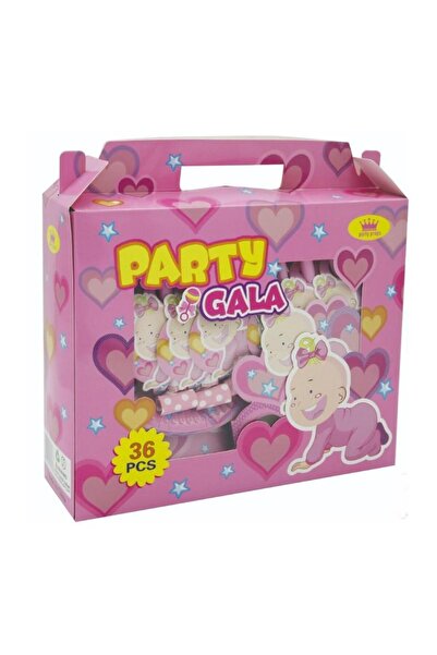 Mirific Party Set pentru petrecere copii, 36 piese, ochelari, coifuri, pahare, farfurii, paie si suflatori roz