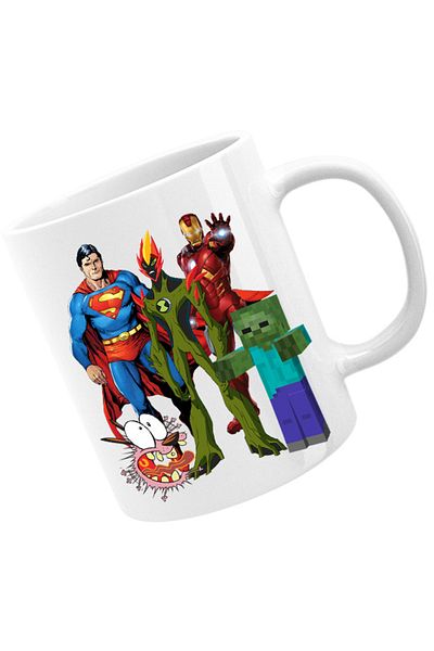 OEM Cana Superman Minecraft Zombie Courage Ironman Ben10, alba, 330 ml