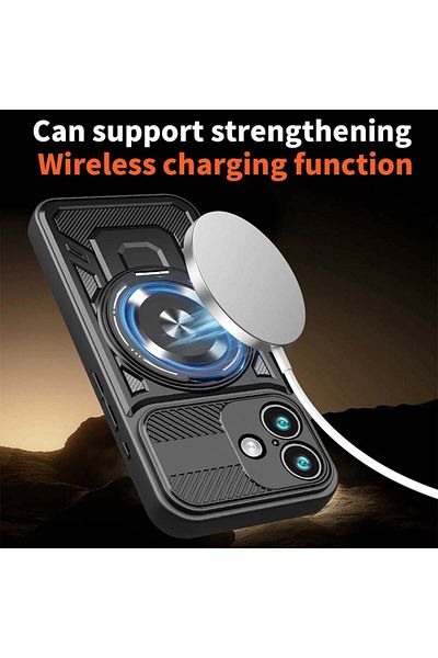 SKYDDAR INNOVATION Case for IPhone 17, RuggedCam, Shockproof magnetic ring, sticker set, Gray