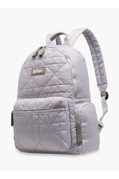 Lee Cooper Quilted Backpack with Adjustable Shoulder Straps and Zip Closure - 16x32x41 cm