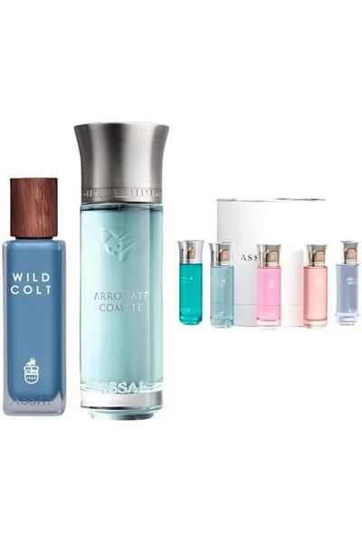 ASSAF PERFUME SET GIFT | ARROGATE COMETE 200 ML + WILD COLT 125 ML + 5 PCS ARROGATE SAMPLES | PERFUM