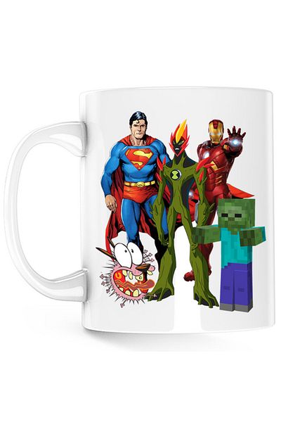 OEM Cana Superman Minecraft Zombie Courage Ironman Ben10, alba, 330 ml