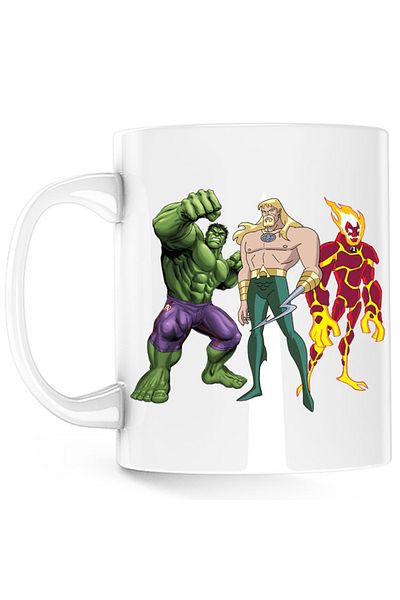 OEM Cana Aquaman Cartoon Ben10 Fire Monster Hulk Green, alba, 330 ml