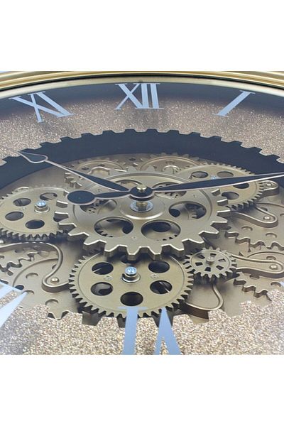 Gift Design Vintage Gold Wall Clock with Rotary Mechanism – Ø50.7 cm