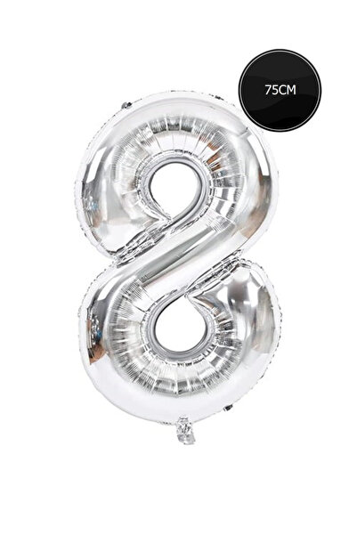 Bp Bizden Pastacılık 75cm 8 Numeral Foil Balloon Silver