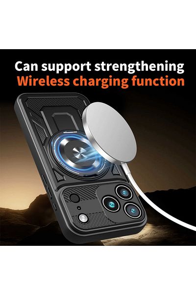 SKYDDAR INNOVATION Case for iPhone 17 Pro Max, RuggedCam, Shockproof magnetic ring, sticker set, Gray