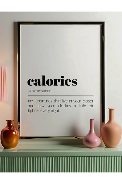 DES VU PRINT Kalori Tanımı Posteri, Diyet Diyetisyen Temalı Çerçevesiz Poster