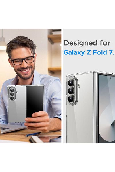 AWH جراب شفاف لجهاز Z Fold 7: مصنوع من مادة PC/TPU الصلبة، مقاوم للصدمات والخدش