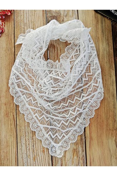 Mufincollection Self-Tie Lace Bandana – Triangle Shape, Handmade, Stylish and Elegant Accessory