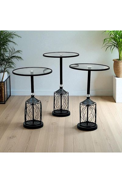 Gharaib Al Tuhaf Luxury Side Table Set - 3 Pieces with a Modern and Elegant Design