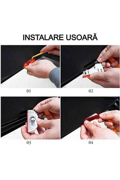 BGRJ Automotive Lumini uși cu logo Skoda Superb, set de 2 bucăți