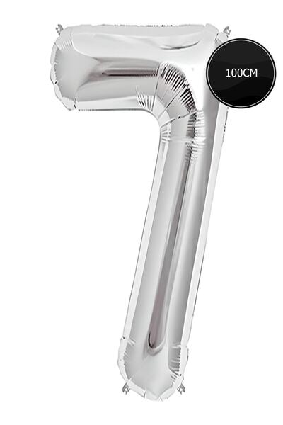 Bp Bizden Pastacılık 100cm Number 7 Foil Balloon Silver