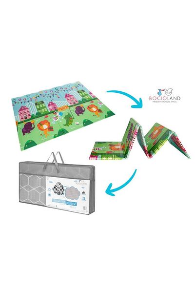 Bocioland Foldable play mat, printed on both sides, 200 x 150 cm, Party