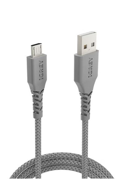 i grey iGrey 1m USB-A to Micro Cable, Saudi Certified, Fast Charging and Data, Compatible with Micro USB Devices.