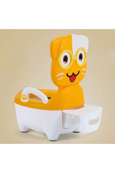 Little Mom Little Mom Smiling Cat Yellow children's potty, with PVC ring, with waste collection compartment