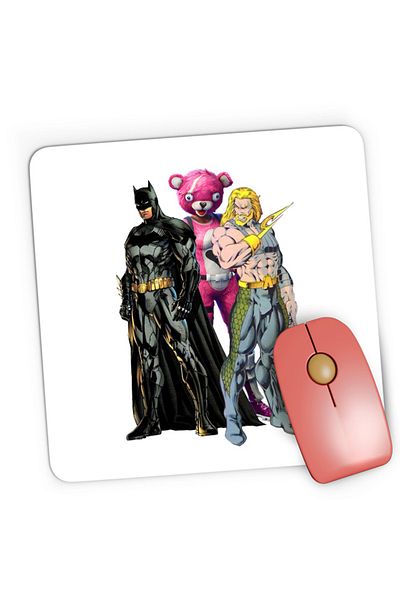 OEM Mousepad Gaming Batman Aquaman Fortnite Pink Fluffy Skin Weapons, 21x19 см