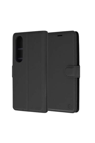 Techsuit Husă pentru Sony Xperia 1 VI - Folio din piele - Neagră
