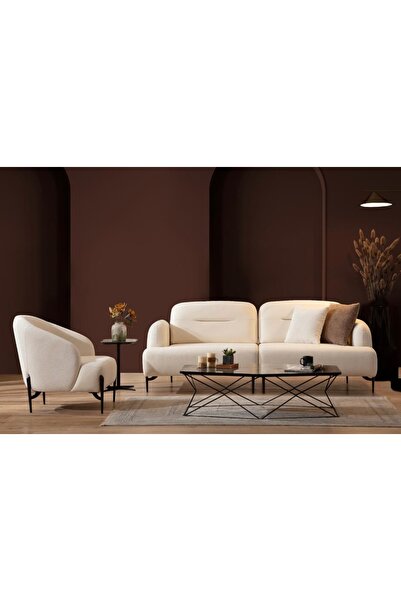 Vivense ELLAS MODÜLER KÖŞE TAKIMI, KREM KAHVE