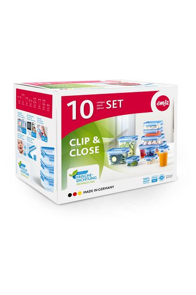 TEFAL CLIP&CLOSE PAN SET - SET 10 Pieces 0.15L - 2.3L