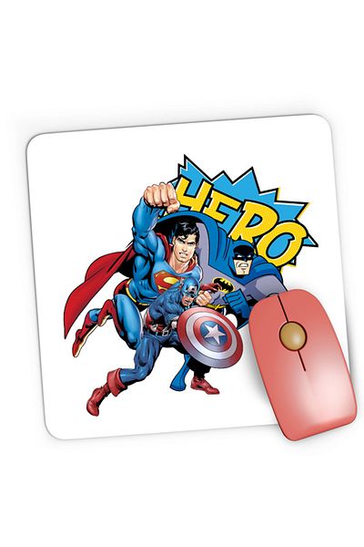 OEM Mousepad Gaming Batman Superman Captain America Save Earth, 21x19 см