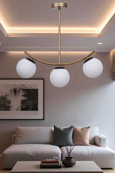 Lumexx VELVET 3 LÜ ESKİTME BEYAZ CAMLI PLAFONYER AVİZE