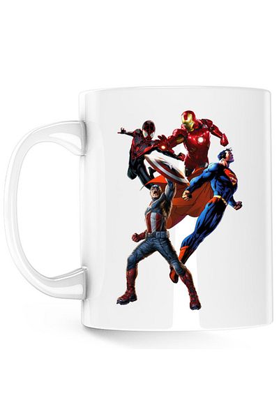 OEM Cana Captain America Shield Venom Superman Ironman, alba, 330 ml