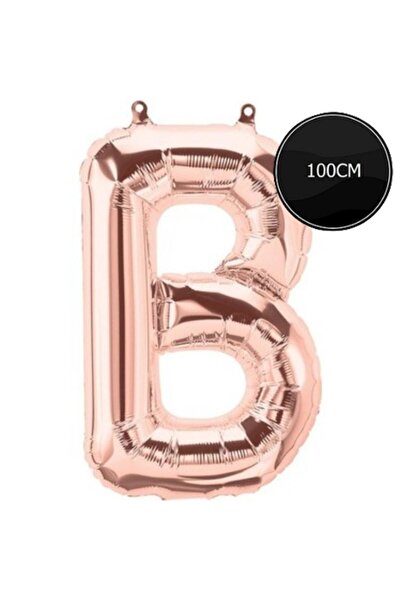 Bp Bizden Pastacılık 100cm Letter B Foil Balloon Rose Gold