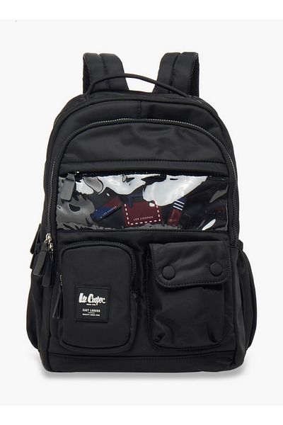 Lee Cooper Solid School Backpack with Adjustable Straps and Zip Closure - 31x13x45 cm