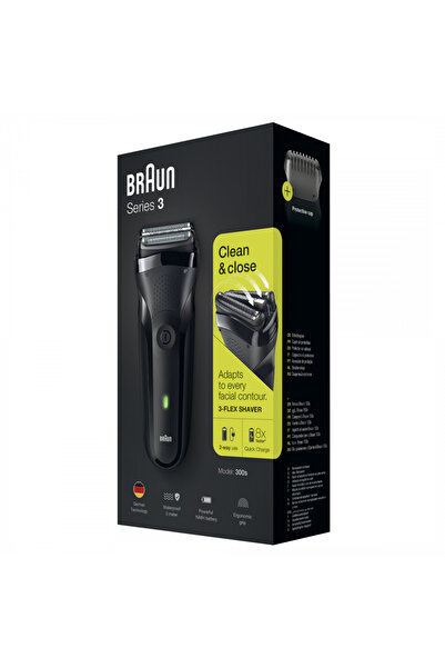 BRAUN SSA STORE Braun | Golarka | 300s 3-Flex Series 3 | Czas pracy (maks.) 20 min | NiMH | Czarny
