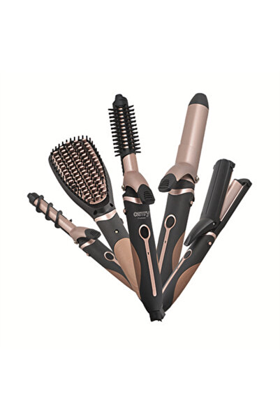 CAMRY Hair styling device 5in1 CR 2024, 50W, Ceramic coating, Black/pink