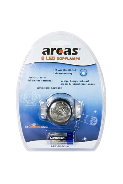 ACARCASA HOME Arcas | Latarka czołowa | LED | Czarna | Srebrna