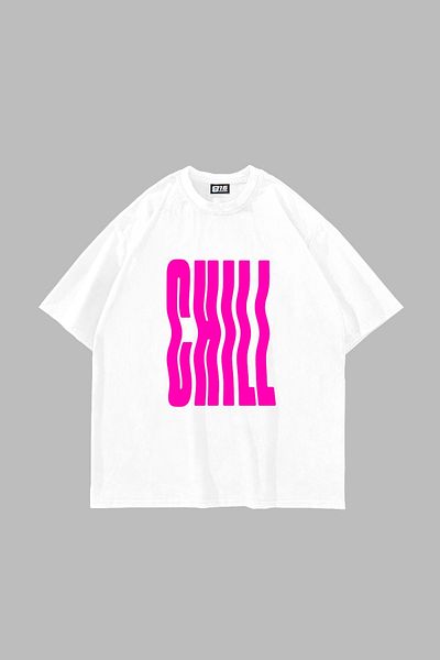 Sekizbiraltı Λευκό μπλουζάκι Chill Printed Oversize Unisex