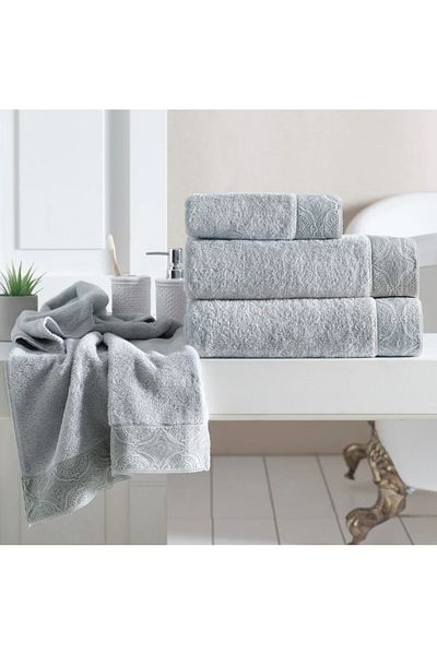 Soft Cotton Soft Cotton - Luxury Bath Towel Set (2 Pieces) 100% Cotton Grey with Embroidery, Dimensions 50X100+85X150 cm