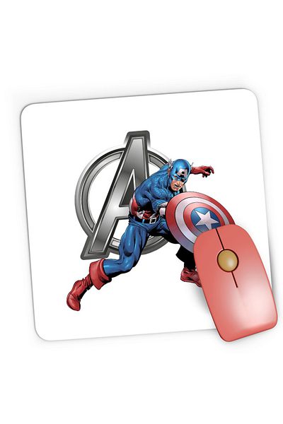 OEM Mousepad Gaming Captain America Avangers Logo Marvel Universe, 21x19 см