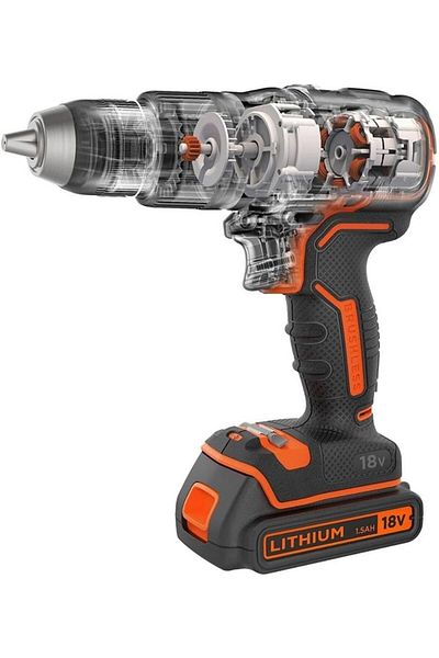 Black&Decker BLACK & DECKER 18V Drill Driver with 2x2.0 Ah Batteries | BCD383D2XK-QW