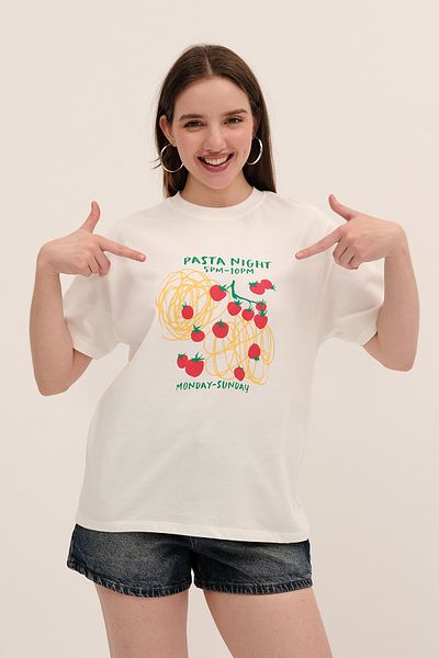 Addax Crew Neck Printed T-Shirt P10495