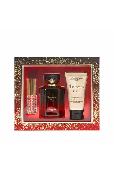 Diane Castel Gift set 3 products Tentation Oud, eau de parfum + body lotion + mini perfume