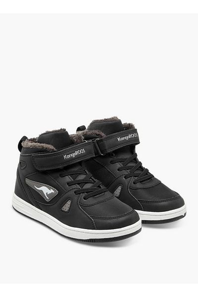 Kangaroos Boys' Logo Applique High Top Shoes with Hook and Loop Closure