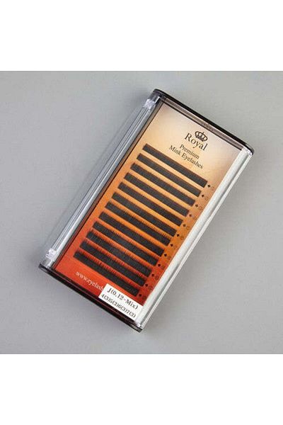 Royal Beauty Extensii de gene premium Royal Mink pentru pleoapa inferioară, ondulare J, lungimi mixte, grosime 0,12 mm, 12 buc.