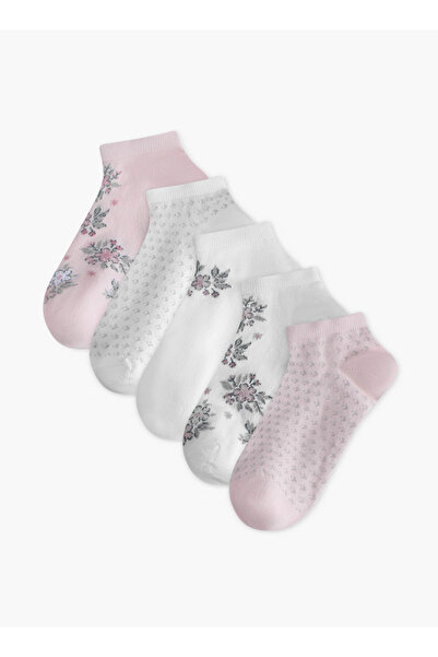 Celeste جوارب بطول الكاحل بطبعة زهور - مجموعة من 5 قطع
