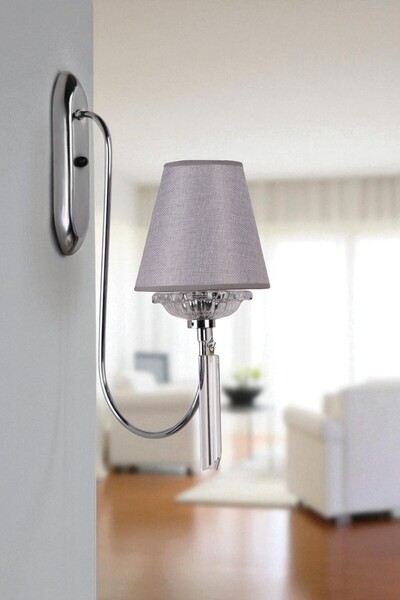 Lumexx KONTES KROM HASIR GRİ ABAJURLU APLİK