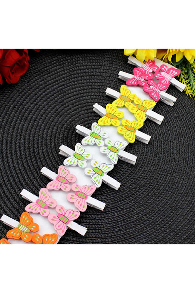 HOBİ55 مجموعة مكونة من 20 قطعة من المسمار الملون على شكل فراشة