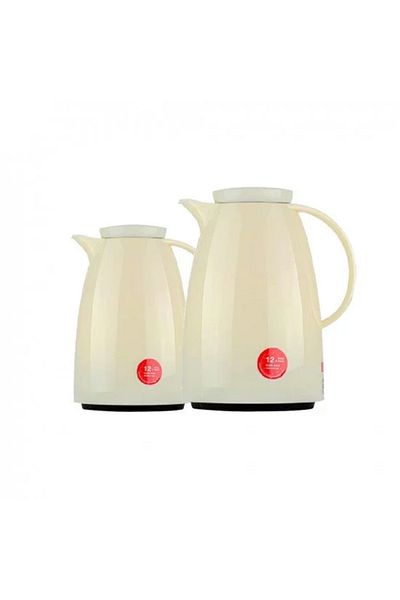 BASURRAH Basurah Tea Thermos Set Beige Glossy 2 Pieces 0.5 - 1 Liter