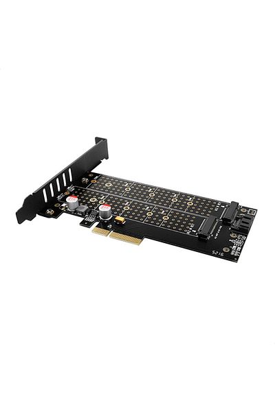 Axagon PCI-Express x4 adapter to connect up to two M.2 disks to a computer | PCEM2-D