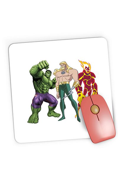 OEM Mousepad Gaming Aquaman Cartoon Ben10 Fire Monster Hulk Green, 21x19 см