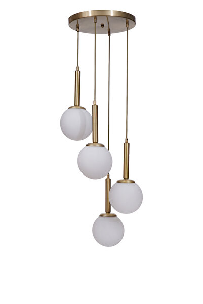 Lumexx SEZGİ 4 LÜ TEPSİLİ ESKİTME BEYAZ CAMLI SARKIT