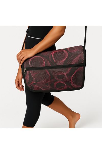 Kinetix Glow Messenger Bag Black/Fuchsia X Black